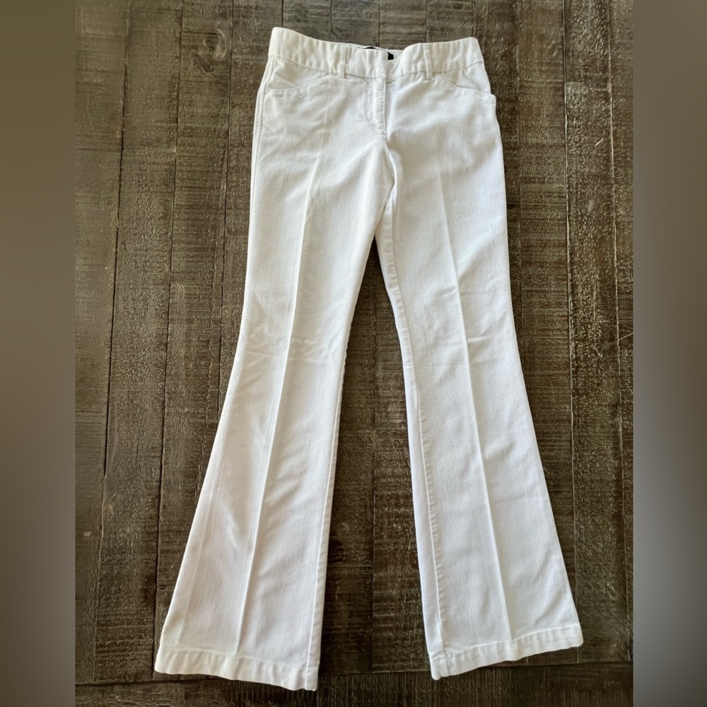 Editor Flare Leg White Denim Pant